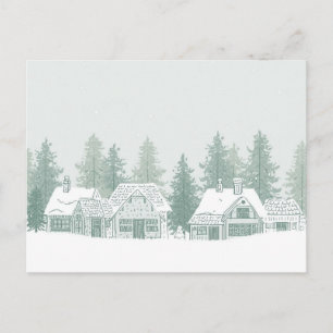 Vintage Winterdorf Weihnachtspostkarte Feiertagspostkarte