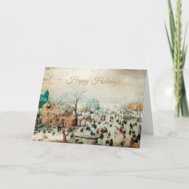 Vintage Winterdorfszene - Folgekarte Feiertagskarte