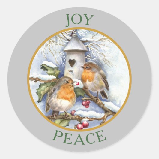 Vintage Winterferien Frohe Weihnachten Runder Aufkleber (Vorderseite)