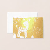 Vintage Winterfeste Weihnachten Folienkarte (Vorderseite mit Umschlag)