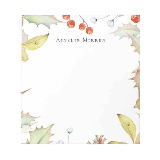 Vintage Winterfoliage Notizblock (Vorderseite)