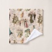 Vintage Winterfreudenszenen Badhandtuch Set (Waschlappen)