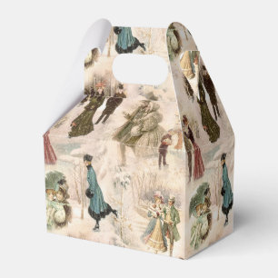 Vintage Winterfreudenszenen Geschenkschachtel