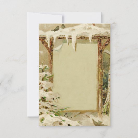 Vintage Wintergartenszene Text hinzufügen (Vorderseite)