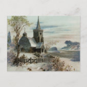 Vintage Winterkirche Postkarte (Vorderseite)