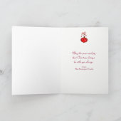 Vintage Winterkirchenszene mit Weihnachtskranz Feiertagskarte (Innenseite)