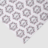 Vintage Winterkirchenszene mit Weihnachtskranz Seidenpapier (Ausschnitt)