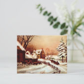Vintage Winterlandschaft der 30er Jahre Postkarte (Stehend Vorderseite)