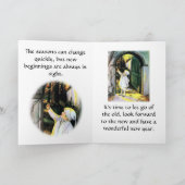 Vintage Winterlandschaft Feiertagskarte (Innenseite)