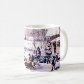 Vintage Winterlandschaft. Fine Art Christmas Gesch Kaffeetasse (VorderseiteRechts)