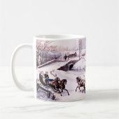 Vintage Winterlandschaft. Fine Art Christmas Gesch Kaffeetasse (Links)