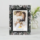 Vintage Winterlandschaft Frohe Weihnachtsfotokarte Feiertagskarte (Stehend Vorderseite)