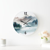 Vintage Winterlandschaft Große Wanduhr (Zuhause)