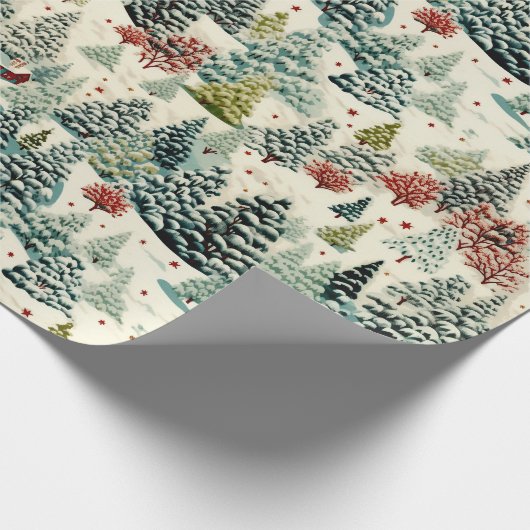 Vintage Winterlandschaft - Hasenschnee 2 Geschenkpapier (Ecke)