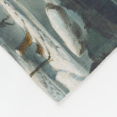 Vintage Winterlandschaft Ice Skaten Weihnachten Fleecedecke (Ecke)