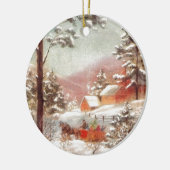 Vintage Winterlandschaft Keramikornament (Links)