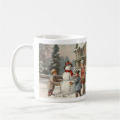 Vintage Winterlandschaft: Kinder Gebäude als Schne Kaffeetasse (Links)