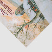 Vintage Winterlandschaft mit Hirschweihnachtskarte Seidenpapier (Ausschnitt)