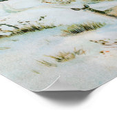 Vintage Winterlandschaft mit Reh Poster (Ecke)