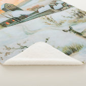 Vintage Winterlandschaft mit Reh Sherpadecke (3/4)