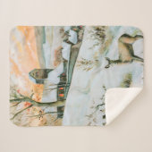 Vintage Winterlandschaft mit Reh Sherpadecke (Vorderseite (Horizontal))