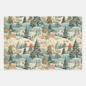Vintage Winterlandschaft mit schneebedeckter Lands Geschenkpapier Set (Vorderseite 3)