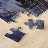 Vintage Winterlandschaft mit Tor und Hühnern Puzzle (Seite)