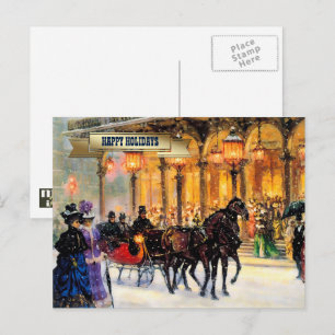 Vintage Winterlandschaft Paris zu Weihnachten 