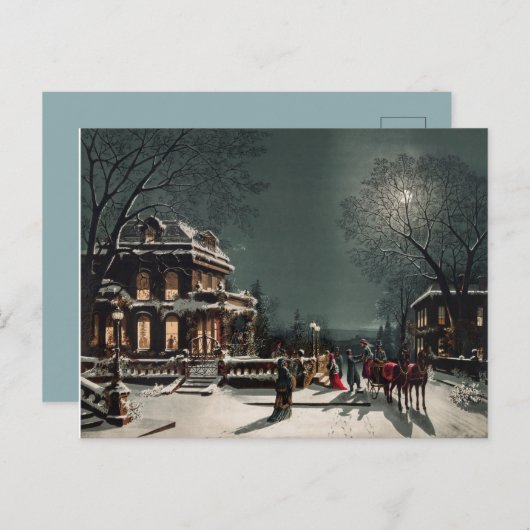 Vintage Winterlandschaft Postkarte (Vorne/Hinten)