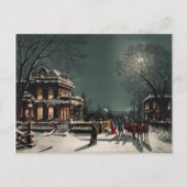 Vintage Winterlandschaft Postkarte (Vorderseite)