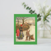 Vintage Winterlandschaft Postkarte (Stehend Vorderseite)