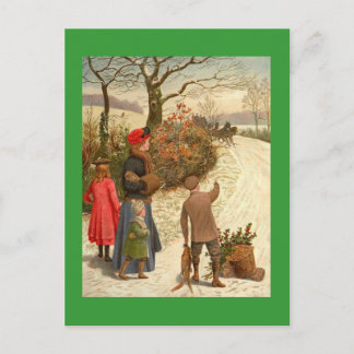Vintage Winterlandschaft Postkarte