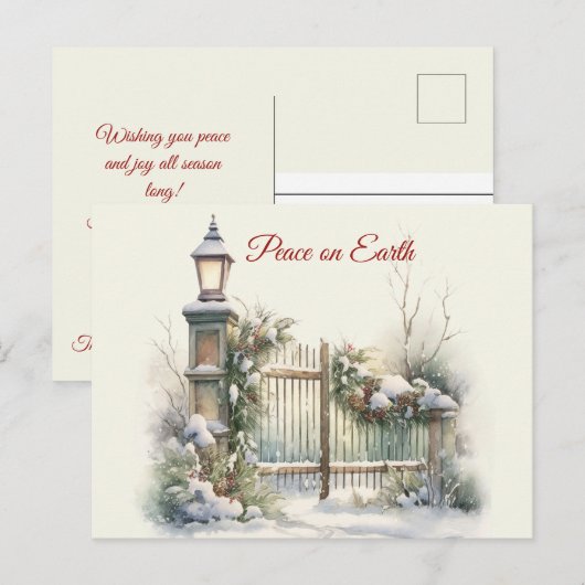 Vintage Winterlandschaft Postkarte (Vorne/Hinten)