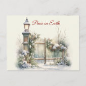 Vintage Winterlandschaft Postkarte (Vorderseite)