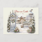 Vintage Winterlandschaft Postkarte (Vorderseite)