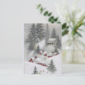 Vintage Winterlandschaft Postkarte (Stehend Vorderseite)