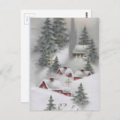 Vintage Winterlandschaft Postkarte (Vorne/Hinten)