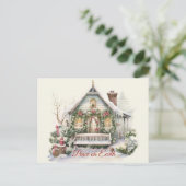 Vintage Winterlandschaft Postkarte (Stehend Vorderseite)