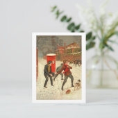 Vintage Winterlandschaft Postkarte (Stehend Vorderseite)