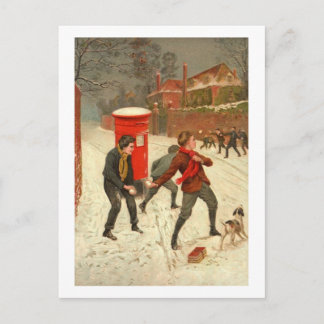 Vintage Winterlandschaft Postkarte