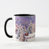 Vintage Winterlandschaft Rentierbaumkunst Tasse (Links)