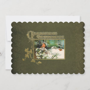 Vintage Winterlandschaft und Weihnachtsgrüße Feiertagskarte