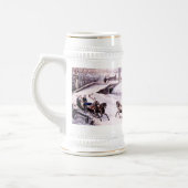 Vintage Winterlandschaft Weihnachtsgeschenk Bierglas (Links)