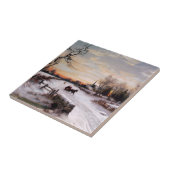 Vintage Winterlandschaft Weihnachtsgeschenk Fliese (Seite)