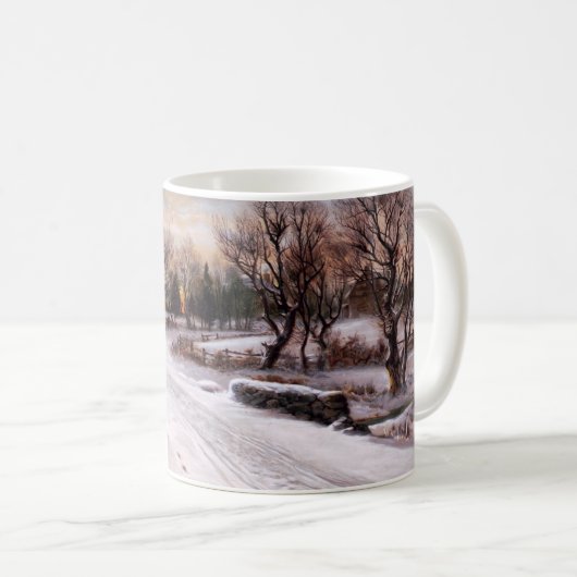 Vintage Winterlandschaft Weihnachtsgeschenk Kaffeetasse (VorderseiteRechts)