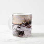 Vintage Winterlandschaft Weihnachtsgeschenk Kaffeetasse (Vorderseite Links)