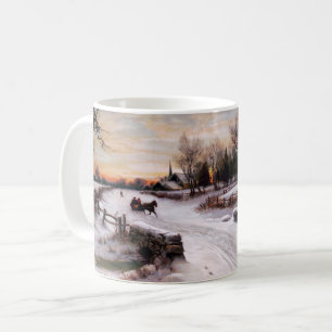 Vintage Winterlandschaft Weihnachtsgeschenk Kaffeetasse