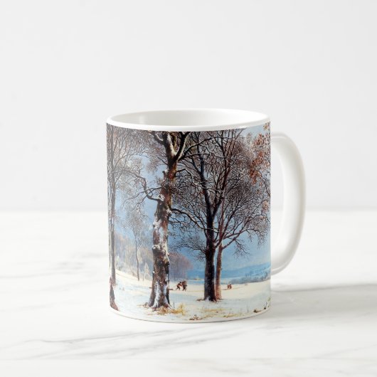 Vintage Winterlandschaft Weihnachtsgeschenk Kaffeetasse (VorderseiteRechts)