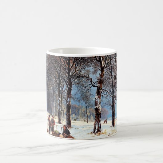 Vintage Winterlandschaft Weihnachtsgeschenk Kaffeetasse (Mittel)