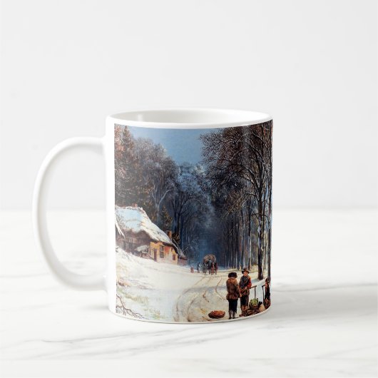 Vintage Winterlandschaft Weihnachtsgeschenk Kaffeetasse (Links)